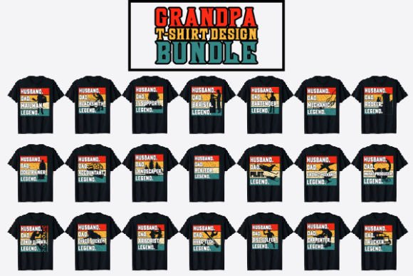 Grandpa Father T-shirt Design Bundle