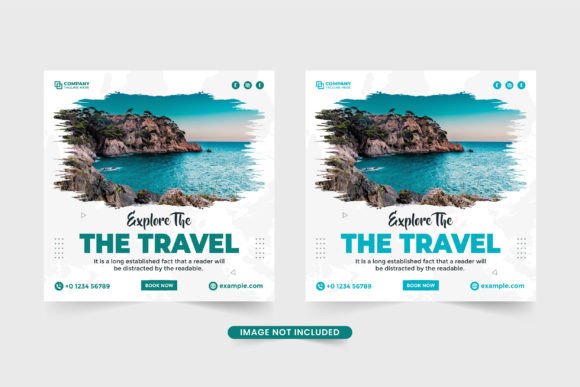 Travel Agency Advertising Banner Vector for Social Media