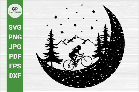 Woman Riding a Bike on the Moon SVG: A Fusion of Adventure and Digital Artistry